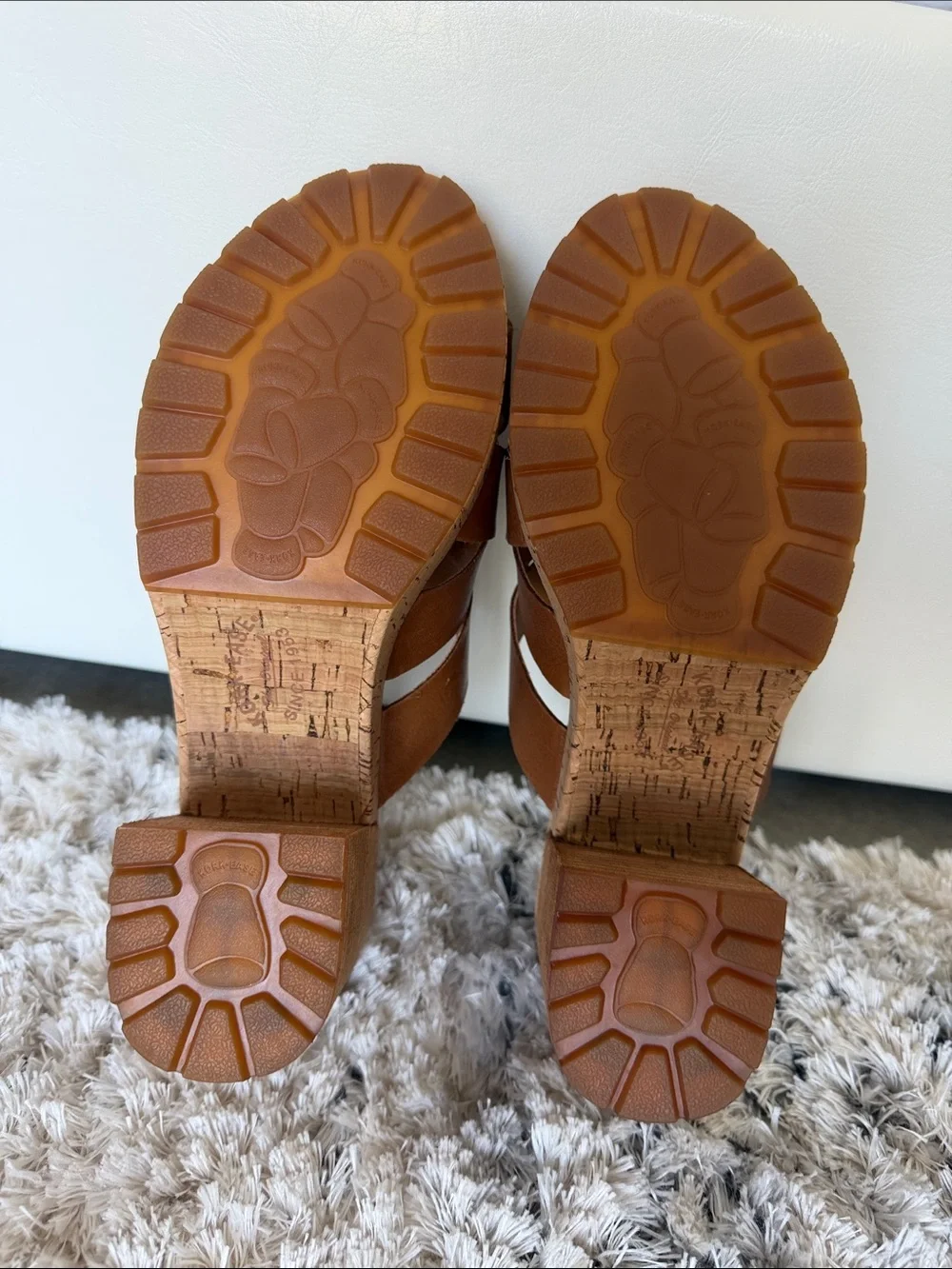 Kork-Ease Tan Woven Leather Cork Slide Mules - Picture 5 of 6
